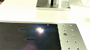 50w fiber laser marking machine testing on black stainless steel