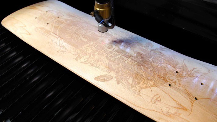 How CO2 Laser Engraving Machines Improve Skateboard Production 3 wood skateboard engraving process