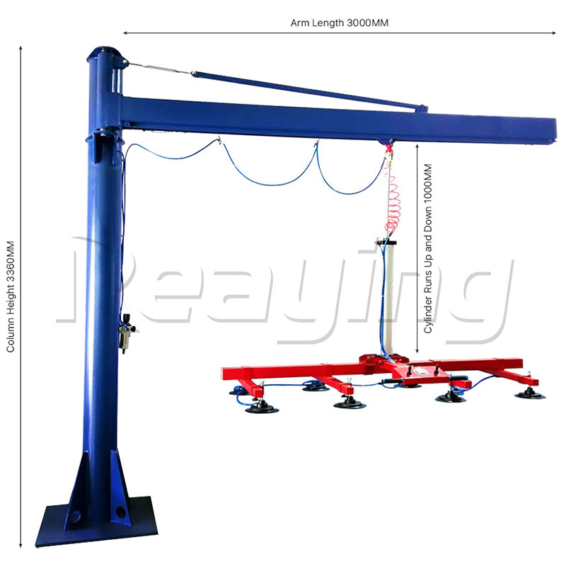 column cantilever vacuum suction crane for laser cutting machine loading